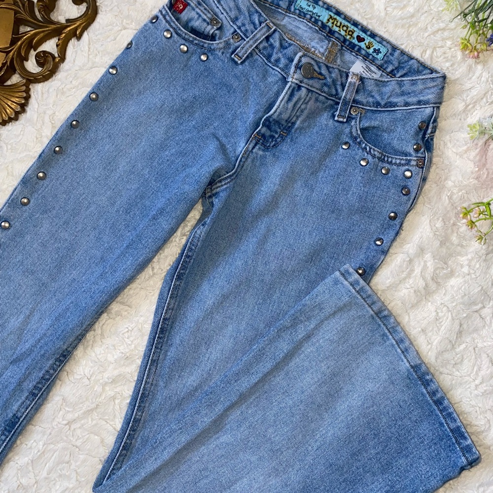 Y2K Vintage Flare Studded Jeans